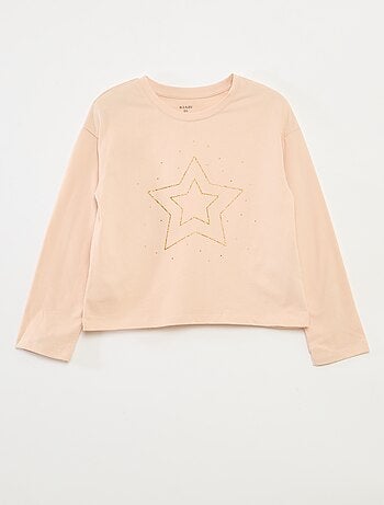 T-shirt stampata a maniche lunghe