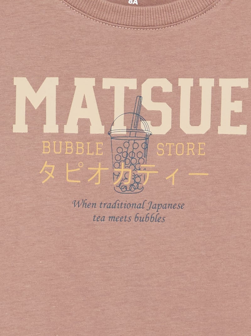 T-shirt stampato a maniche lunghe Rosa - Kiabi