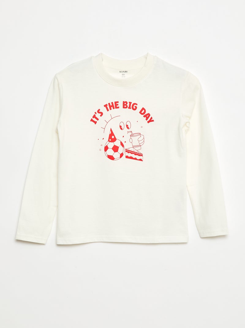 T-shirt stampato compleanno Bianco - Kiabi
