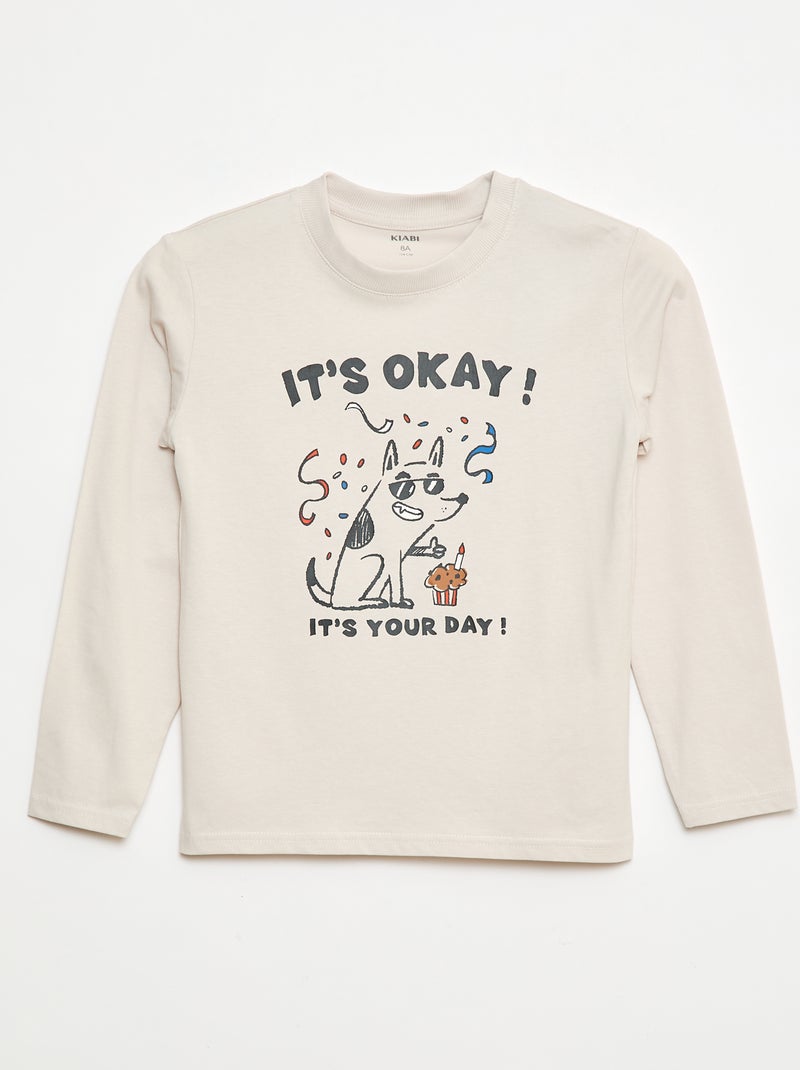 T-shirt stampato compleanno Bianco - Kiabi