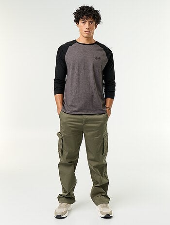 T-shirt stampato con maniche lunghe raglan