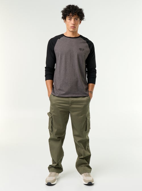 T-shirt stampato con maniche lunghe raglan - Kiabi