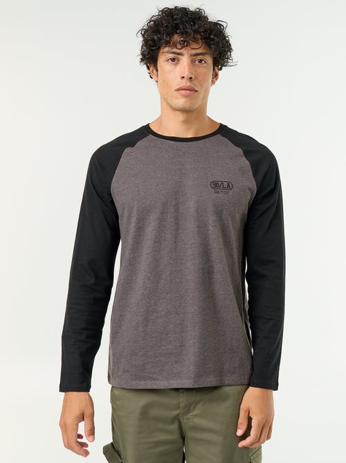 T-shirt stampato con maniche lunghe raglan - Kiabi