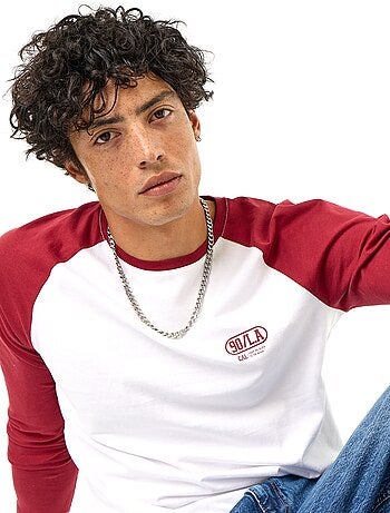 T-shirt stampato con maniche lunghe raglan