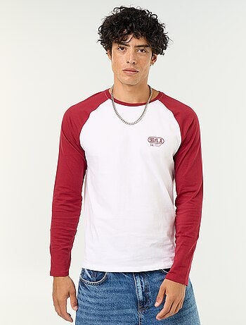 T-shirt stampato con maniche lunghe raglan
