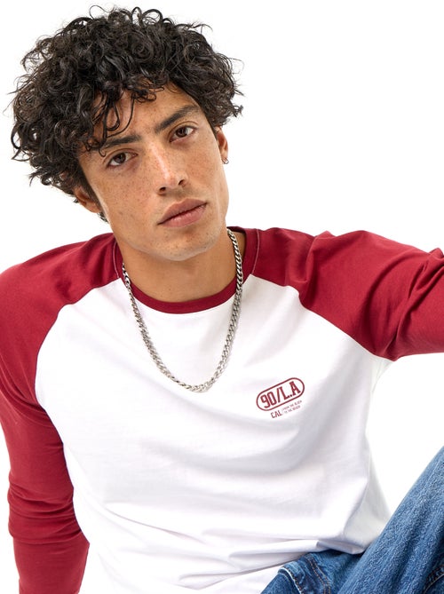 T-shirt stampato con maniche lunghe raglan - Kiabi