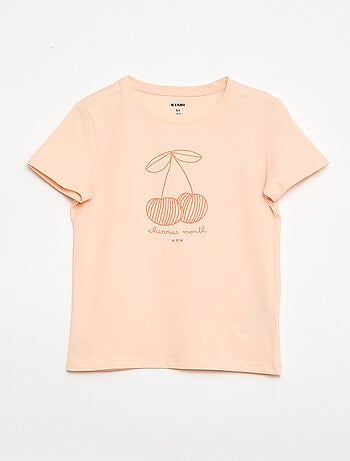 T-shirt stampato con messaggio a maniche corte