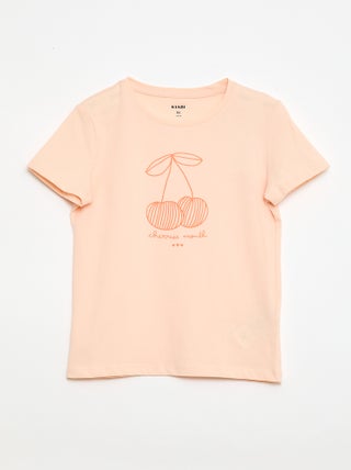 T-shirt stampato con messaggio a maniche corte