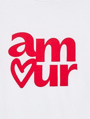 T-shirt stampato con messaggio a maniche corte