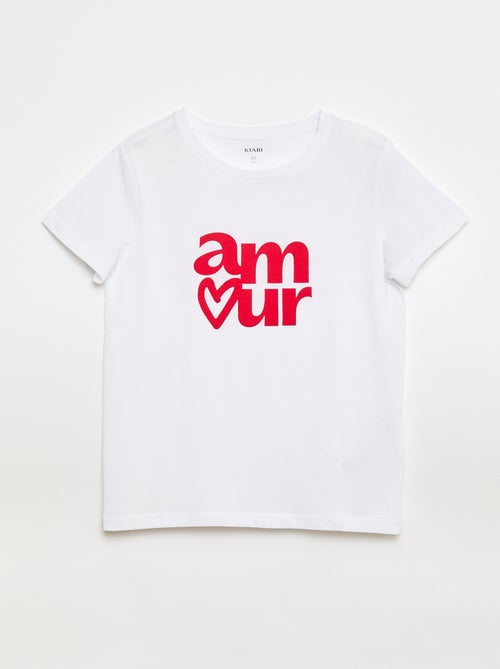 T-shirt stampato con messaggio a maniche corte - Kiabi
