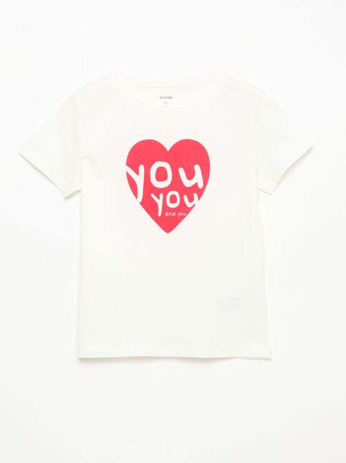 T-shirt stampato con messaggio a maniche corte - Kiabi