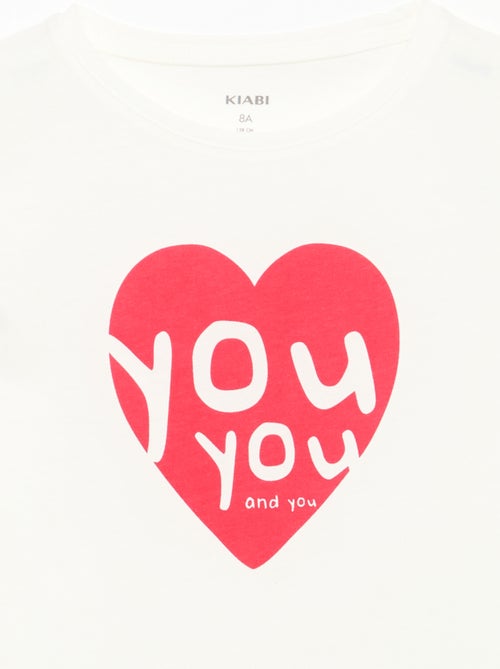 T-shirt stampato con messaggio a maniche corte - Kiabi