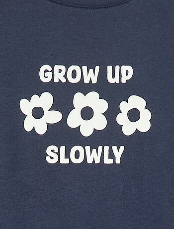 T-shirt stampato con messaggio a maniche corte