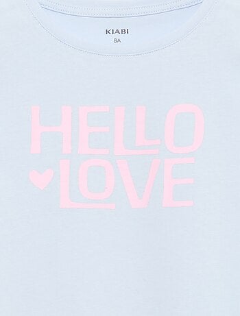 T-shirt stampato con messaggio a maniche corte