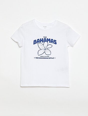 T-shirt stampato con messaggio a maniche corte