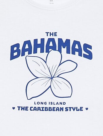 T-shirt stampato con messaggio a maniche corte