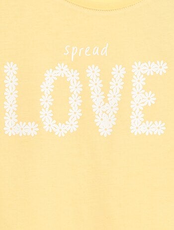 T-shirt stampato con messaggio a maniche corte