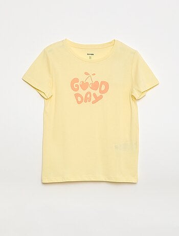 T-shirt stampato con messaggio a maniche corte