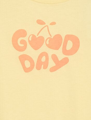 T-shirt stampato con messaggio a maniche corte