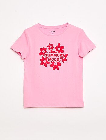 T-shirt stampato con messaggio a maniche corte