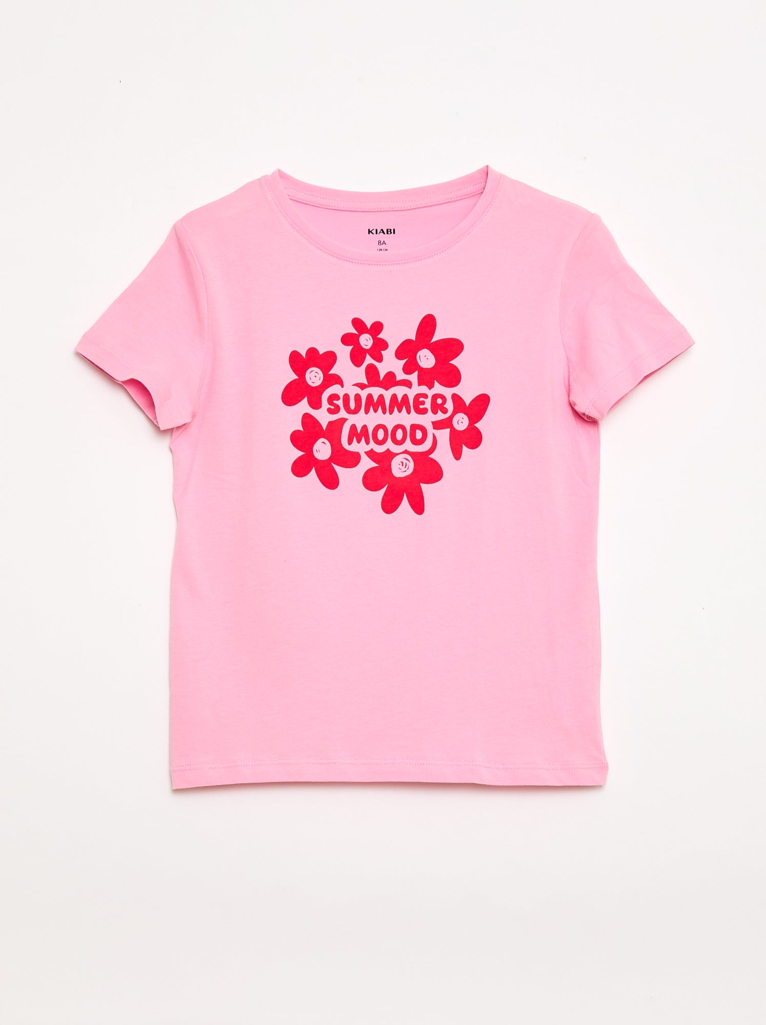 T-shirt stampato con messaggio a maniche corte