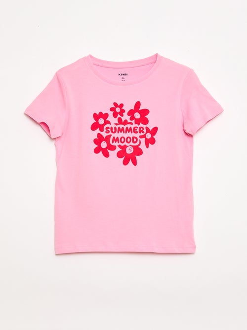 T-shirt stampato con messaggio a maniche corte - Kiabi