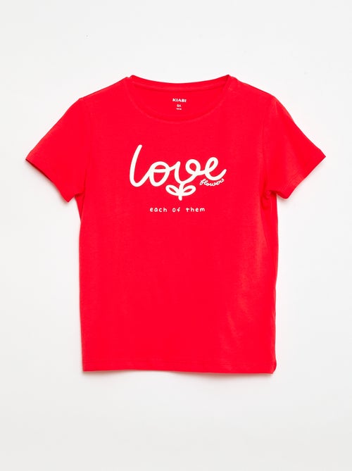T-shirt stampato con messaggio a maniche corte - Kiabi