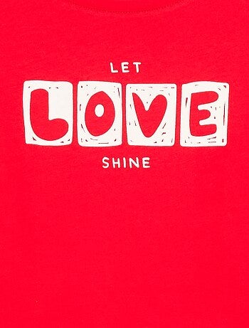 T-shirt stampato con messaggio a maniche corte