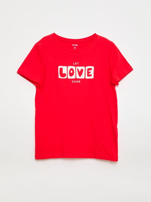 T-shirt stampato con messaggio a maniche corte - Kiabi T-shirt stampato con messaggio a maniche corte - Kiabi