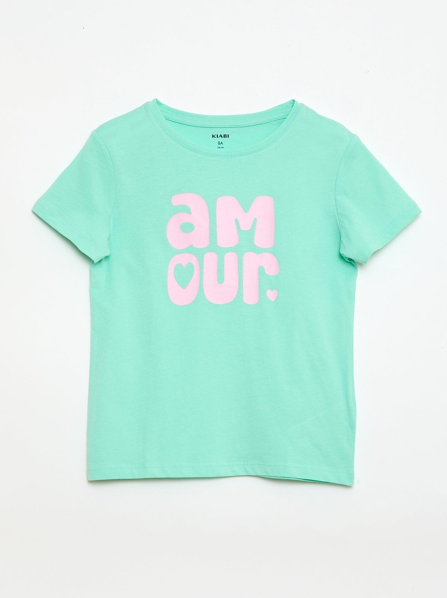 T-shirt stampato con messaggio a maniche corte