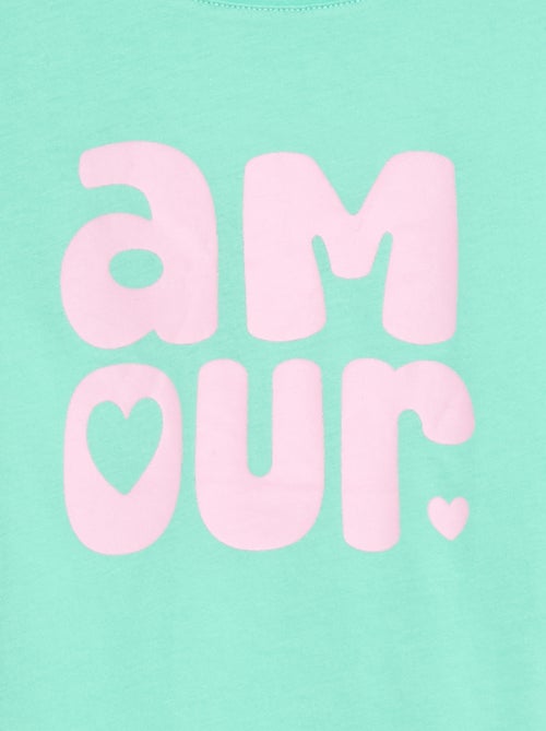 T-shirt stampato con messaggio a maniche corte - Kiabi