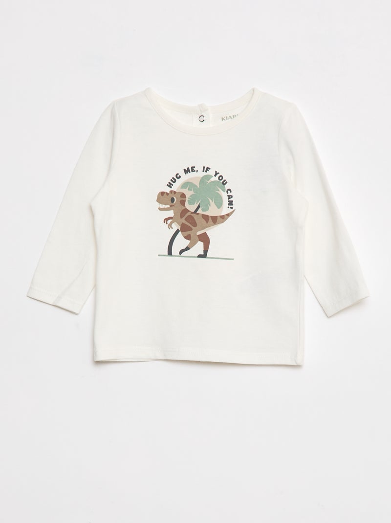 T-shirt stampato dino Bianco - Kiabi