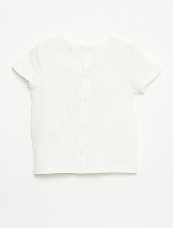 T-shirt stampato e ricamato a maniche corte