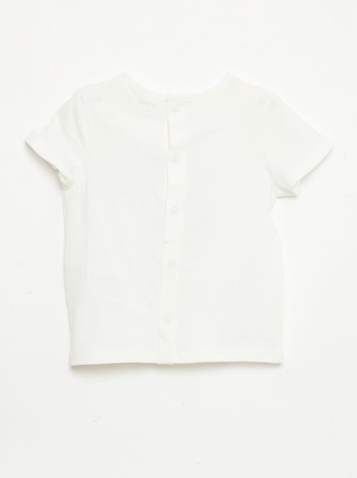 T-shirt stampato e ricamato a maniche corte - Kiabi