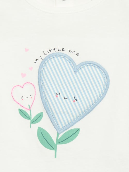 T-shirt stampato e ricamato a maniche corte - Kiabi