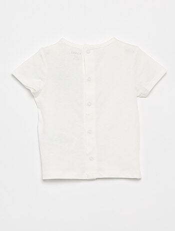 T-shirt stampato e ricamato a maniche corte