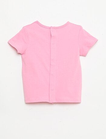 T-shirt stampato e ricamato a maniche corte