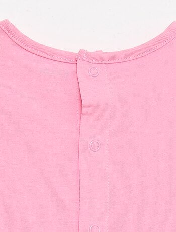 T-shirt stampato e ricamato a maniche corte