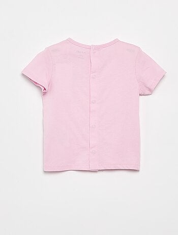 T-shirt stampato e ricamato a maniche corte