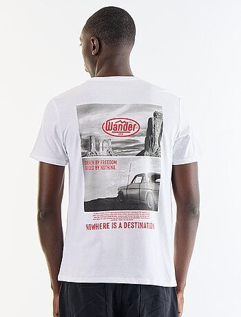T-shirt stampato fantasia a maniche corte