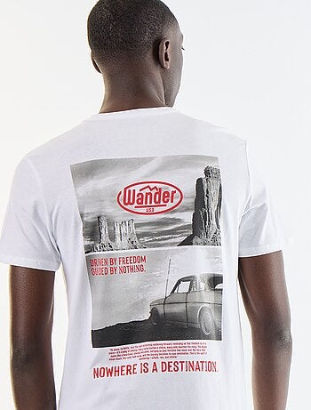 T-shirt stampato fantasia a maniche corte