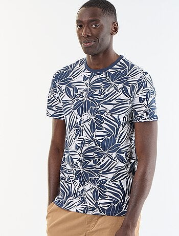 T-shirt stampato fantasia a maniche corte