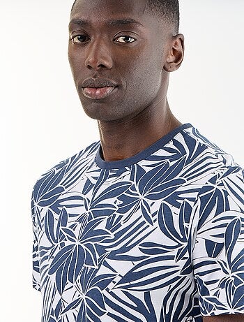 T-shirt stampato fantasia a maniche corte