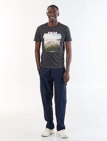 T-shirt stampato fantasia a maniche corte