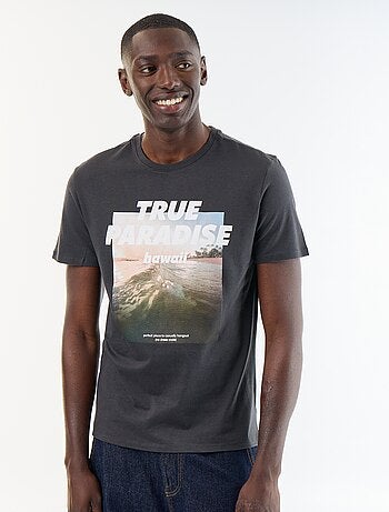 T-shirt stampato fantasia a maniche corte