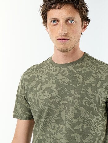 T-shirt stampato fantasia a maniche corte
