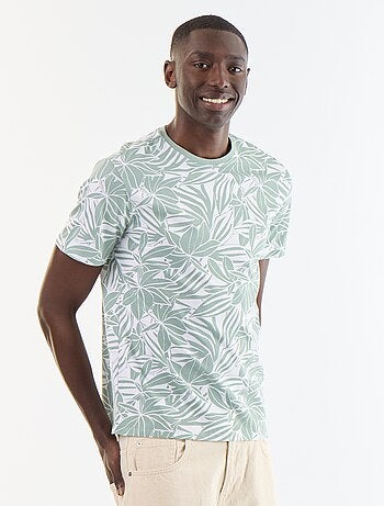 T-shirt stampato fantasia a maniche corte