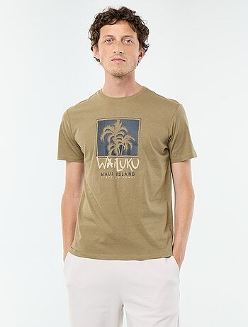 T-shirt stampato fantasia a maniche corte