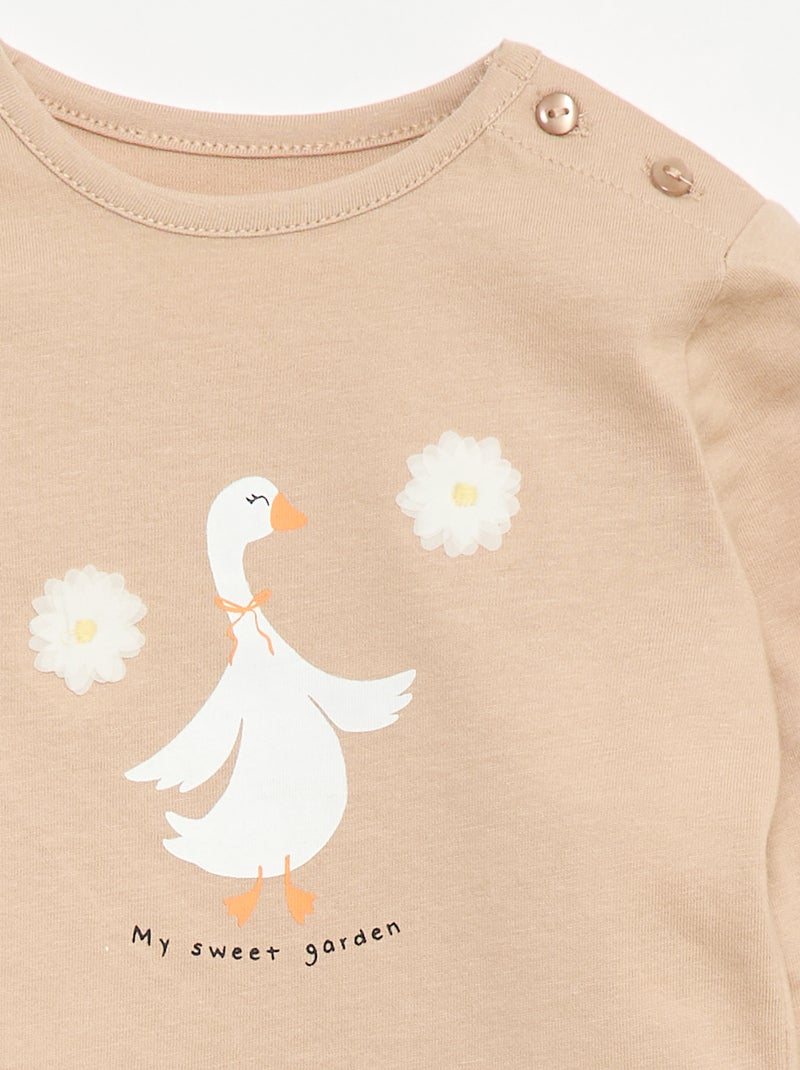 T-shirt stampato fantasia Beige - Kiabi