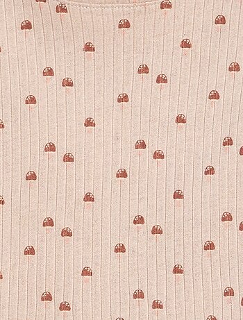 T-shirt stampato maglia bordo a costine